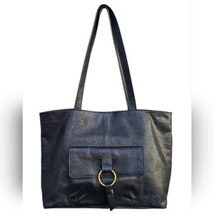 FRYE Black Leather Tote Bag
